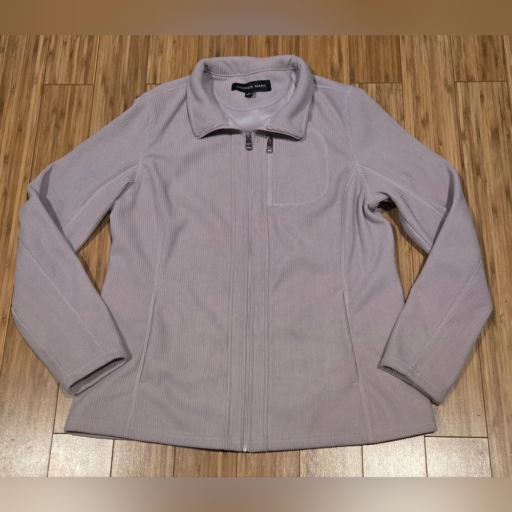 Andrew Marc Light Lavender Full-Zip Corded Utility Jacket